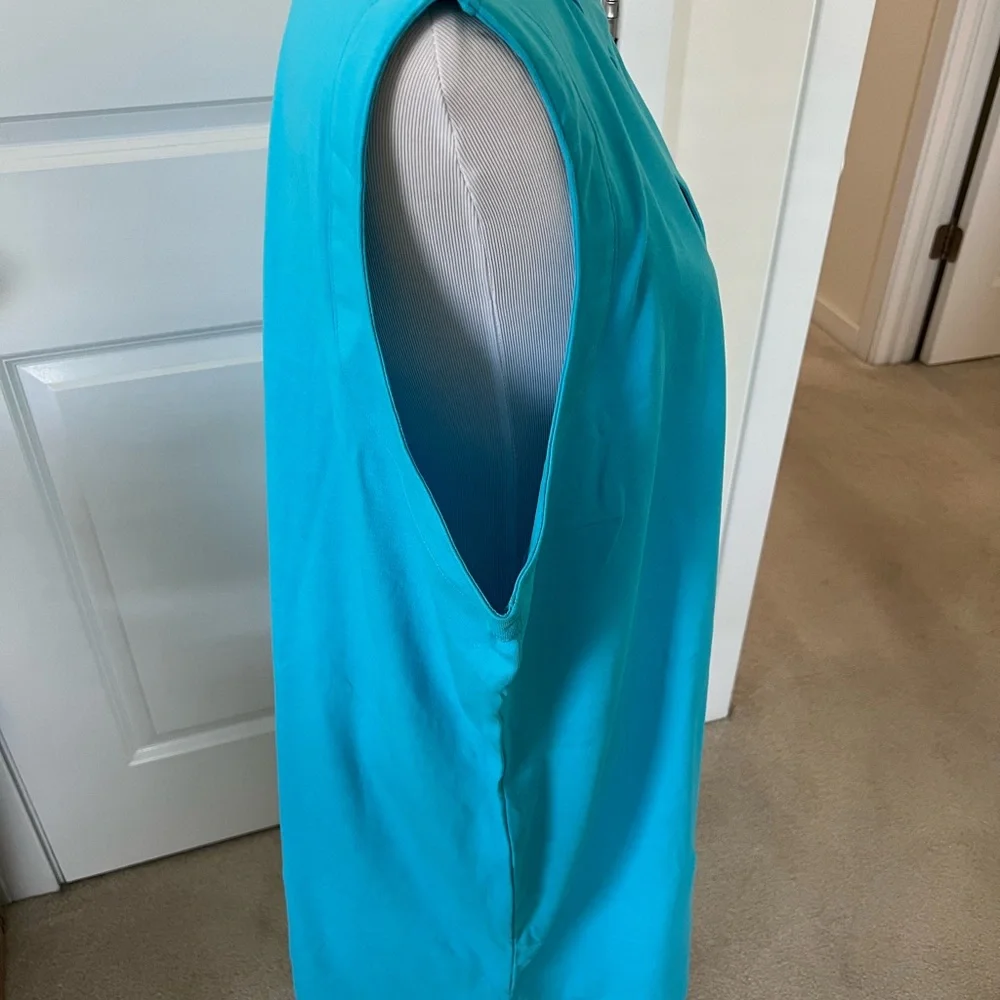 Lands End Swimsuit Cover-up Sleeveless Shift Turquoise Dress Cruise Wear size 3X - Picture 3 of 6